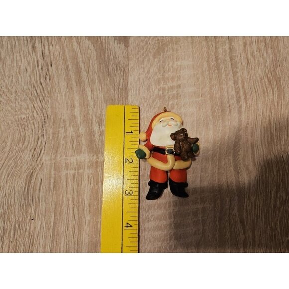 Vintage Santa With Teddy Bear Christmas Collectibles Ornament By Russ - Picture 5 of 5